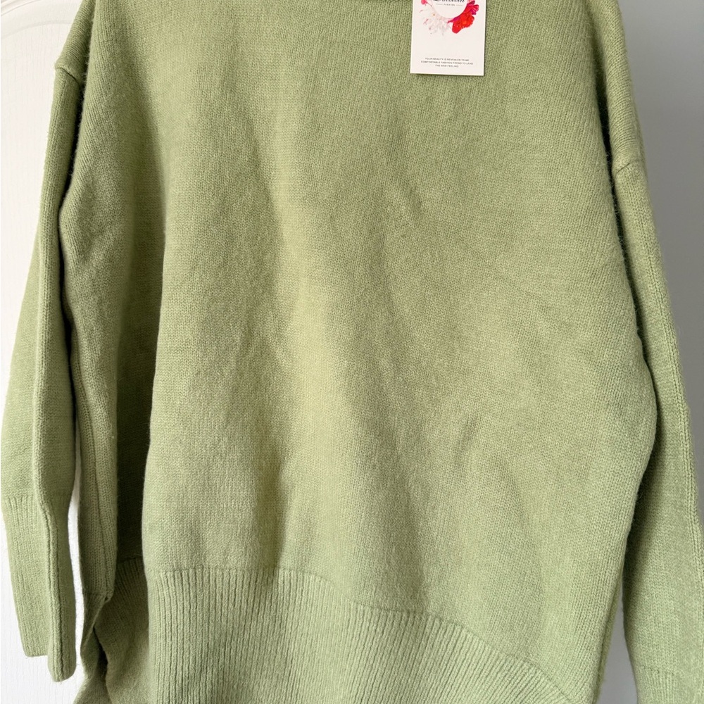 Soft Knit Women's Sweater in Light Olive Green